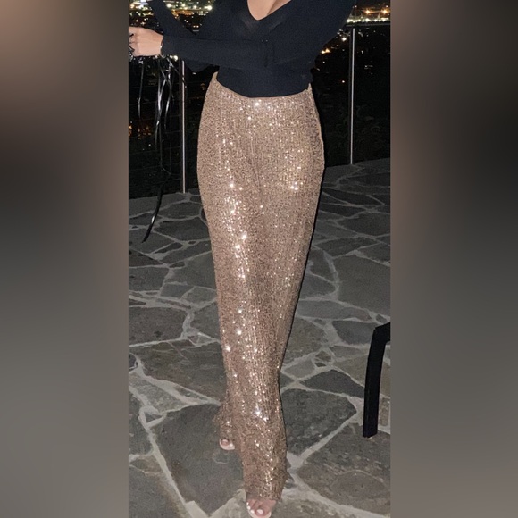 Sequin Women's Pants in Gold - Picture 3 of 3